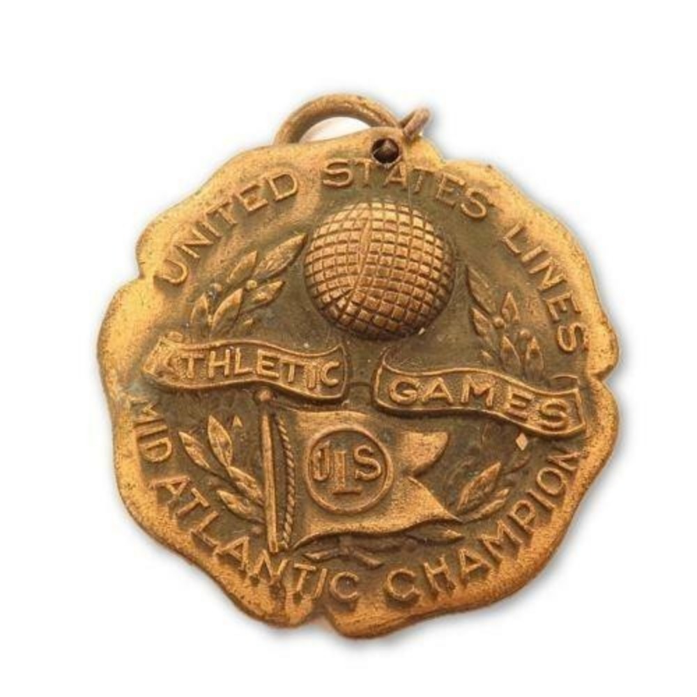 Vintage US Lines Athletic Games*Mid‎ Atlantic Championship Golden Pendant